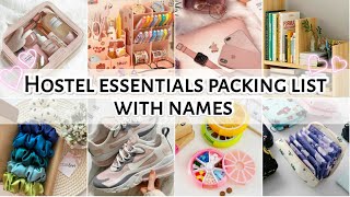 Hostel essentials packing list with names • Everything you need for hostel • STYLE POINT [upl. by Gnep848]