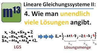 Lineare Gleichungssysteme Lösungsmenge bei unendlich vielen Lösungen angeben [upl. by Zapot]