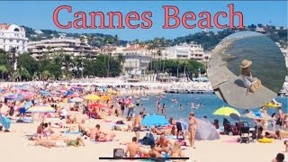 Exploring Cannes FrancePrivate Beach in CannesStroll along La Croisette [upl. by Eleinad]