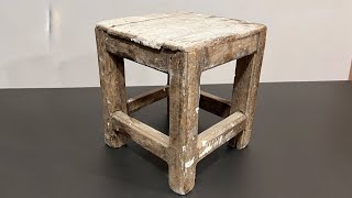 Restoration of the OLD STOOL  FURNITURE RESTORATION [upl. by Goetz107]