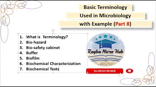 Basic Terminology used in Microbiology part8 microbiology raqbamicrohub [upl. by Kiah463]