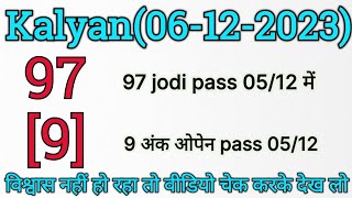 06122023 kalyan matka single open  single jodi trick 101 passing proof [upl. by Nachison]