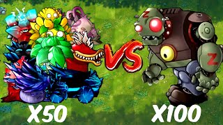 PVZ 1 Fusion Challenge 50 Fusion Ultimate Plants VS 100 Robot Giga Gargantuar  Who Will Win [upl. by Stalker64]