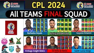 CPL 2024 all teams squad  CPL 2024 schedule  CPL 2024 squad  Caribbean Premier League 2024 squad [upl. by Nirrep]