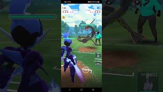 Fighting between ceruledge and rayquaza pokemon pokemongo shorts [upl. by Naujik]