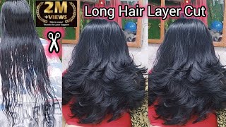 How To Long Hair Layer Cutmulti layer hair cutadvance layer haircuttutorialstep by step beginner [upl. by Shererd]