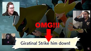 Poketubers React to Giratina Cutscene in Pokemon Legends Arceus [upl. by Davison]