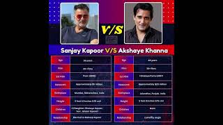 Sanjay Kapoor VS Akshaye Khanna  Height Age Girlfriend Wife Family Biography  biography [upl. by Adnoluy314]