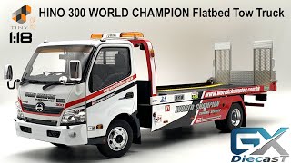 118 TINY HINO 300 WORLD CHAMPION Flatbed Tow Truck [upl. by Coben]