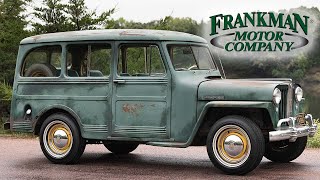 72K Miles  1948 Jeep Willys Station Wagon  Frankman Motors Company  Walk around and Driving Video [upl. by Elleinnad]