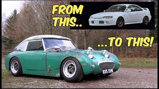 The Ultimate JDM Powered Sprite  Driving The Craziest Most Incredible Austin Healey Ever [upl. by Sirtemed]