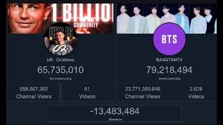 UR Cristiano vs BTS live subcount [upl. by Ulyram]