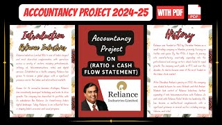 Accountancy Project Class 12th 202425  Specific Project On Reliance Ratio  Cash Flow Statement [upl. by Accever]