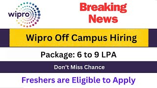 Wipro latest hiring register ASAP  Only For freshers  6  9 LPA [upl. by Kaycee797]