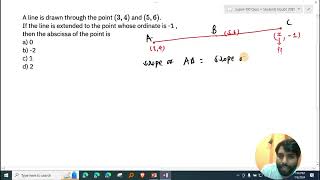 Straight Lines  A line is drawn through the point 34 and 56If the line is extended to the [upl. by Corbett324]