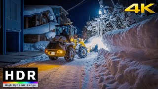 4K HDR  Relaxing night walk in snowy village of Niseko Hokkaido Japan [upl. by Lalat782]