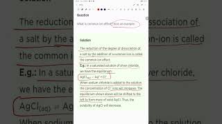 What is common ion effect Give an example [upl. by Artaed501]