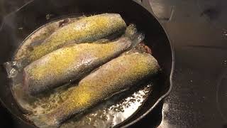 Cooking Trout in a Frying Pan [upl. by Macnamara]