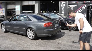 V10 2007 Audi S8 STRAIGHT PIPED WARNING VERY LOUD LITTLE TOO MUCH [upl. by Margetts335]