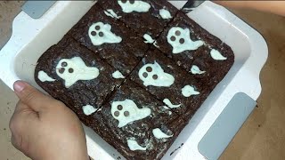 Recetas fáciles para Halloween Brownies fantasmagóricos [upl. by Atikam]