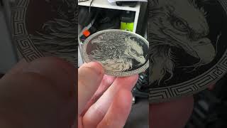 OMGX 60W MOPA Fiber laser engraving on cheap round mirror laserengraving OMGlaser [upl. by Dreher932]