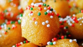 how to cook struffoli recipe in english subtitle [upl. by Anaujd717]