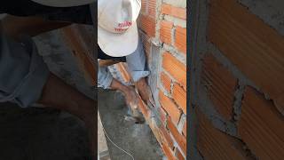 Install anticrack mesh before plastering the wall shorts construction constructiontips [upl. by Milde]