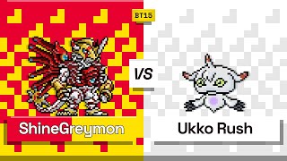 Digimon TCG Shinegreymon vs Ukkomon Rush BT15 Match [upl. by Swithbart]