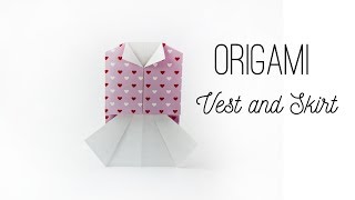 DIY  Origami Vest and Skirt  Easy origami [upl. by Adnuhsal]