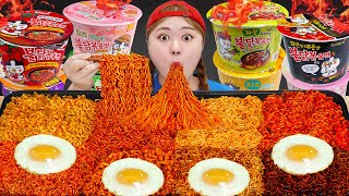 Mukbang Fire Spicy Noodles 직접 만든 불닭볶음면 먹방 모음 Convenience Store EATING SOUND  HIU 하이유 [upl. by Notsirhc751]