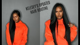 Kelseys Updated Hair Routine  How I Straighten My Curly Hair  Tips Tricks amp Tools [upl. by Akkeber]