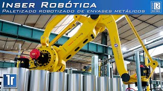 Paletizado automático robotizado de envases metálicos [upl. by Yddet]