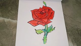 gulab ka full banana sikhe how to draw rose [upl. by Alaek]