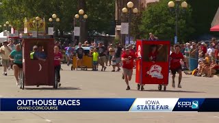 Outhouse races held at the Iowa State Fair [upl. by Cunningham]