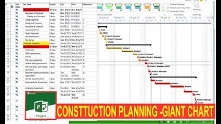 Preparing Construction Planning Schedule  project management  MS Project [upl. by Llenyr]