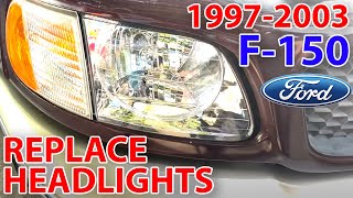 How To Replace Headlights 19972003 Ford F150 Step by Step No Tools Required [upl. by Eilsel360]