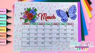 DIY  MARCH CALENDAR  Bullet journal decoration organization ideas [upl. by Alwin]