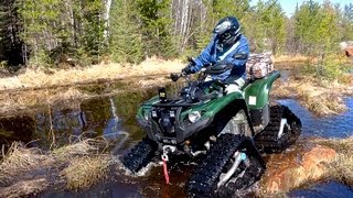 Yamaha ATV Grizzly 700 Testing The Tracks On Rock Snow Sand and Mud  May 5 2013 [upl. by Giacomo]