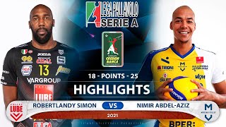 Civitanova vs Modena  Highlights  Robertlandy Simon vs Nimir Abdel Aziz  Italian Superliga  HD [upl. by Ahsercul]