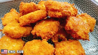 【混ぜて焼くだけ】どこのお店？と必ず聞かれるほど大好評でマックやモスより旨すぎる…と何度も言われた、鶏むねの『やみつきサクサクチキンナゲット』Chicken Nuggets フライドチキン 唐揚げ [upl. by Lida539]