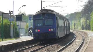 BB27300 et VB2N  Arrêt à la gare de Tacoignières Richebourg sur la ligne N du Transilien [upl. by Eliga649]