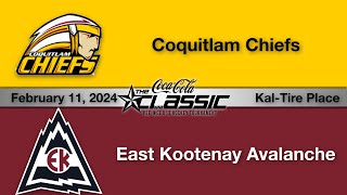 37 Coquitlam Chiefs vs 87 East Kootenay Avalanche  2024 CocaCola Classic [upl. by Ynnos336]