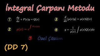 7 Birinci Basamaktan Lineer Diferansiyel Denklemler İntegral Çarpanı Metodu DD 7 [upl. by Eirased924]