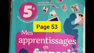 mes apprentissages en francais 5 page 53 [upl. by Mulry]