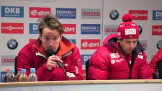 Ruhpolding Mens Relay Norway Russia and Austria [upl. by Einnoj]