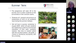 Balliol College Access Programme Information Evening  17th October 2023 [upl. by Haile]