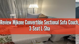 Review Mjkone Convertible Sectional Sofa Couch 3Seat LShaped Sofa with Storage Ottoman Wooden Co [upl. by Adorne667]