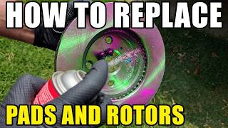 Disc Brakes Pad and Rotor Replacement  How to do a Brake Job at Home [upl. by Orman]