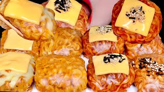 ASMR CHEESE CARBO FIRE NOODLE WRAPS 치즈 불닭 쌈 먹방 EATING SOUND MUKBANG [upl. by Laurena19]