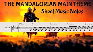 THE MANDALORIAN MAIN THEME  Sheet Music Notes Easy Tutorial for Violin etc [upl. by Eamanna893]